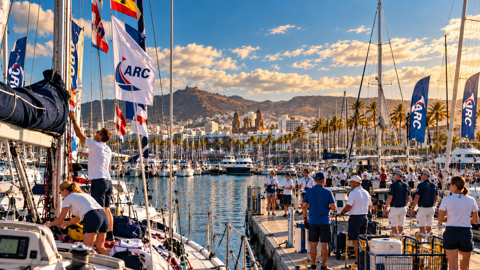 ARC-Yachten und Crews vor dem Start in Las Palmas de Gran Canaria